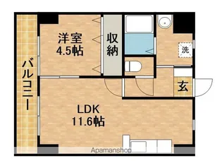ウイングコート六軒【3階】の間取り