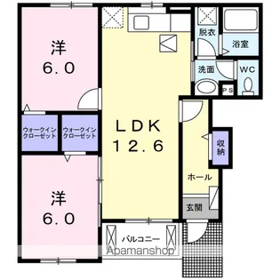 ベネヴォレンテC【1階】の間取り