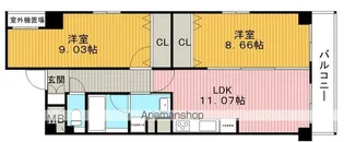 LUXE北桜塚【3階】の間取り