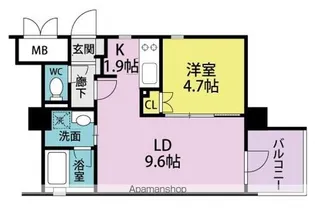 ピネータテラス武庫之荘【406号室】の間取り