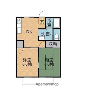 野口城山コーポ【102号室】の間取り