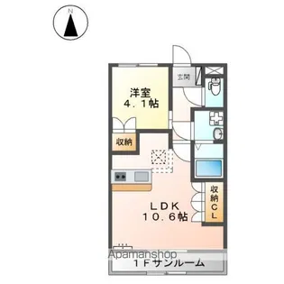 サンリバー正木【1階】の間取り