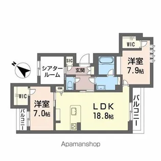 シャーメゾンプレミア鹿児島駅前【3階】の間取り