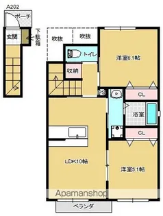 ディアコート・郭内B棟【2階】の間取り