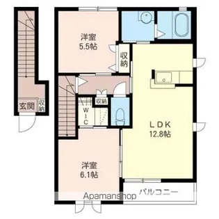 ソレイルD【201号室】の間取り