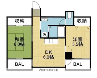 メゾンド勝山【5階】の間取り