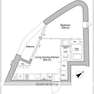 東京都新宿区大京町【マンション】の間取り