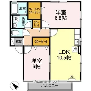 ハイツ谷中1【2階】の間取り