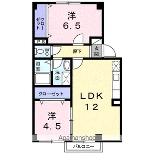 ライジングサンA【2階】の間取り