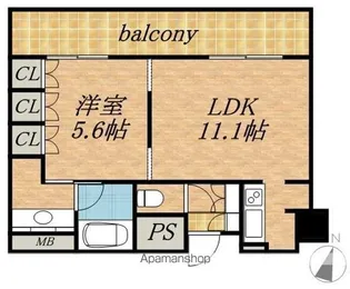 ラフィネタワー札幌南3条【20階】の間取り