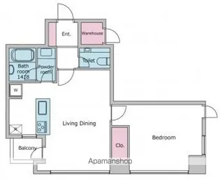 レジディアタワー麻布十番【19階】の間取り