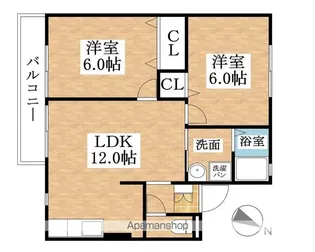 VILLA生原【Ⅰ201号室】の間取り