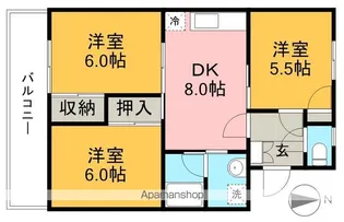 リバーハイツ比島Ⅱ【3階】の間取り