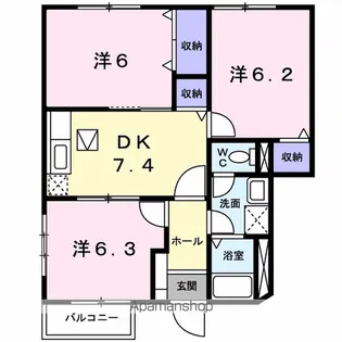 リヴィエールB【1階】の間取り