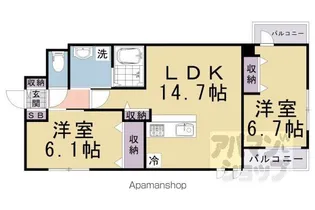 PALACIO西院【3階】の間取り