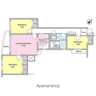アビタシオン【1階】の間取り