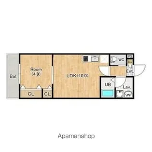 ジーメゾン狭山東三ツ木【101号室】の間取り