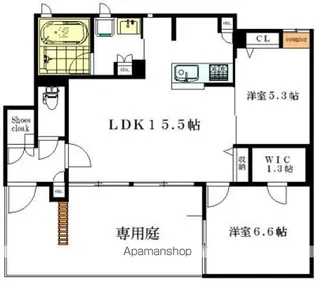 APPLE COURT【101号室】の間取り