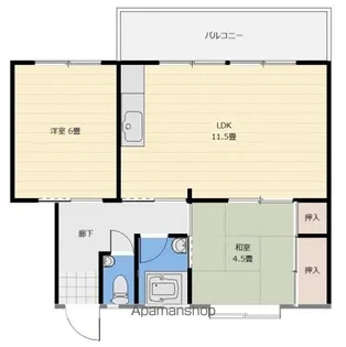 鈴が台団地分譲住宅F棟【2階】の間取り