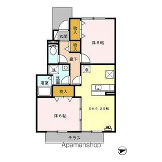 フルール グランモア【1階】の間取り