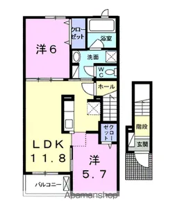 キャンディハウスE【2階】の間取り