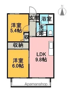 サウスアベニュ平井【2階】の間取り