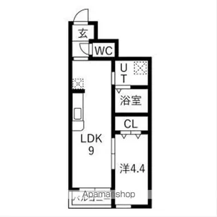 サンテラス郡山【105号室】の間取り