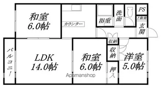 ピアコート神山【402号室】の間取り