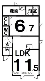 BLANC NOIR(ブランノワール)【102号室】の間取り