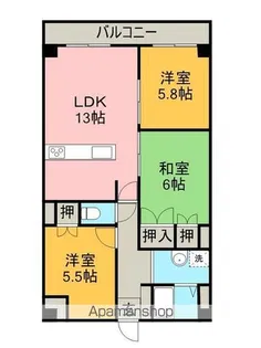 アーバンコート高木【6階】の間取り