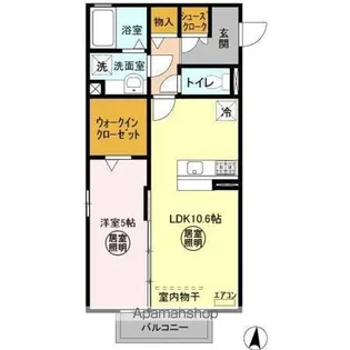 サニーフラット那珂【2階】の間取り