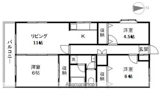 アパルトマン上松【201号室】の間取り