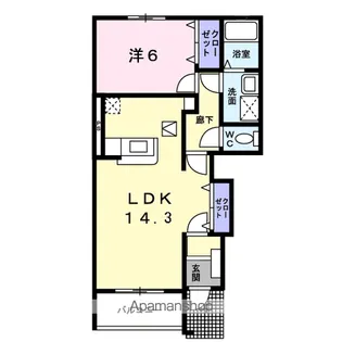 がーでんはうすY Ⅰ棟【1階】の間取り