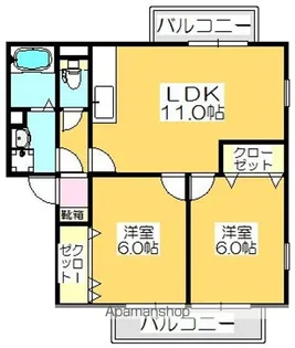 LA.AKI【Ⅱ102号室】の間取り