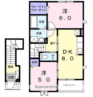 ベルソレイユ Ⅱ【2階】の間取り