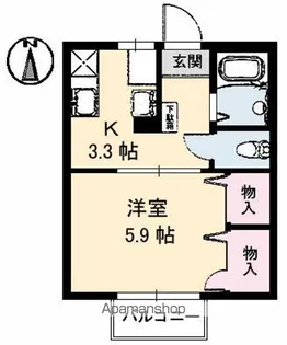 愛媛県新居浜市江口町【アパート】の間取り