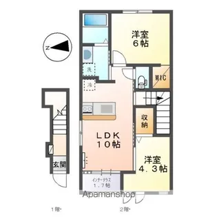 コンフォルト・パーチェ【2階】の間取り