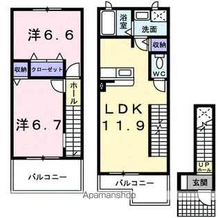 ヴァン・コリーヌ【2階】の間取り