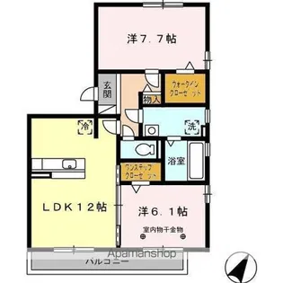メルベイユ・フロール【2階】の間取り