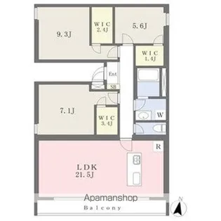 HARVEY RESIDENCE日和【2階】の間取り