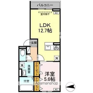 ソレイユ咲田B【2階】の間取り