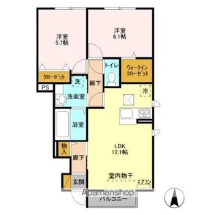 ル・ジャルダン AB【1階】の間取り