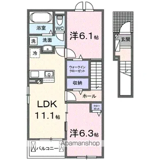 サンフラワー太田駅サイドA【2階】の間取り