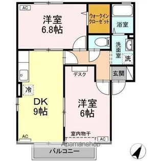 セジュール美里 B棟【B201号室】の間取り