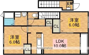 カーサプラシード Ⅱ番館【2階】の間取り