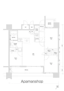 エンクレスト博多EXCEED【13階】の間取り