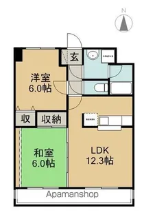 ロイヤルパレス ホウゲツ【7C号室】の間取り