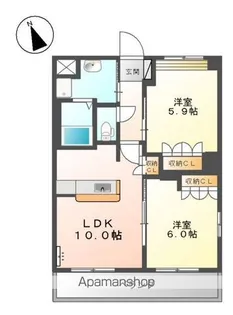 サンフォレスティ前泉【201号室】の間取り
