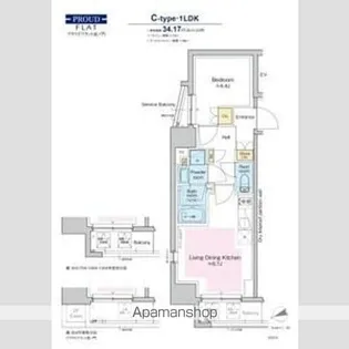 プラウドフラット虎ノ門【12階】の間取り