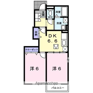 パルククレール・ササキ B【1階】の間取り